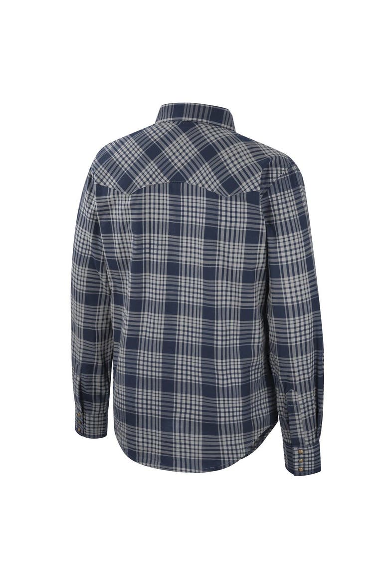 Men's Colosseum x Wrangler  Navy Ole Miss Rebels Plaid Western Long Sleeve Full-Snap Shirt, Alternate, color, Navy