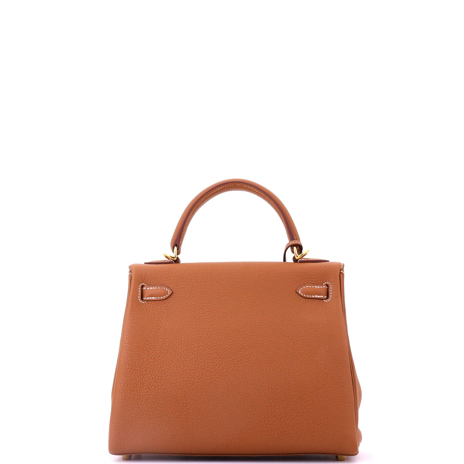 Pre-Owned Hermes Kelly Handbag Brown Togo with Gold Hardware 25, Alternate, color, Gold