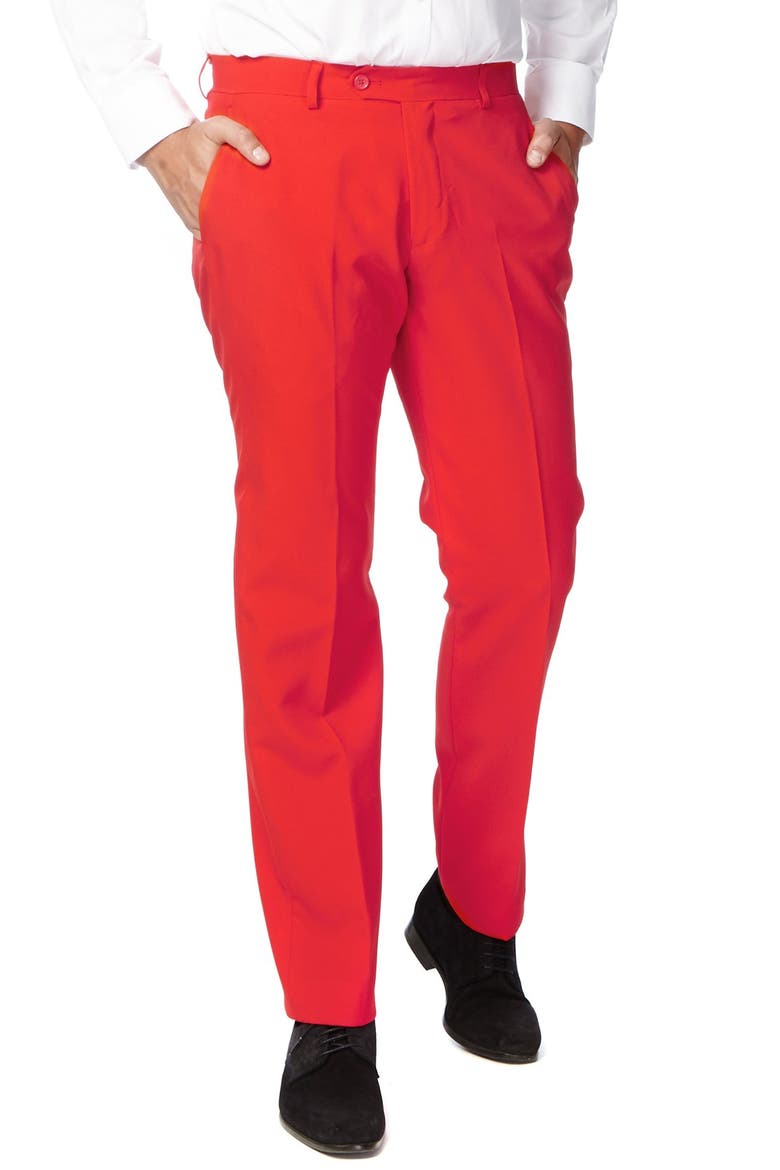 Red Devil Slim Fit Two-Piece Suit & Tie Set, Alternate, color, MEDIUM RED