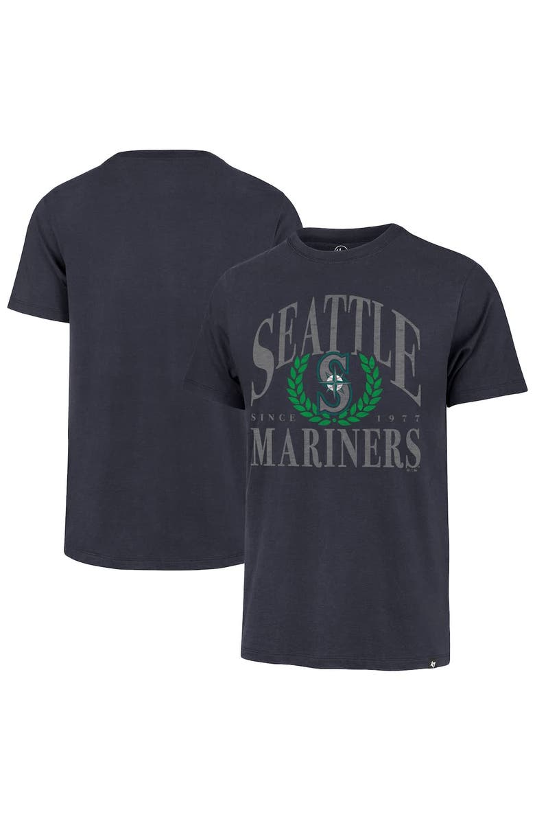 '47 Men's '47 Navy Seattle Mariners Pitchout Franklin T-Shirt, Alternate, color, 