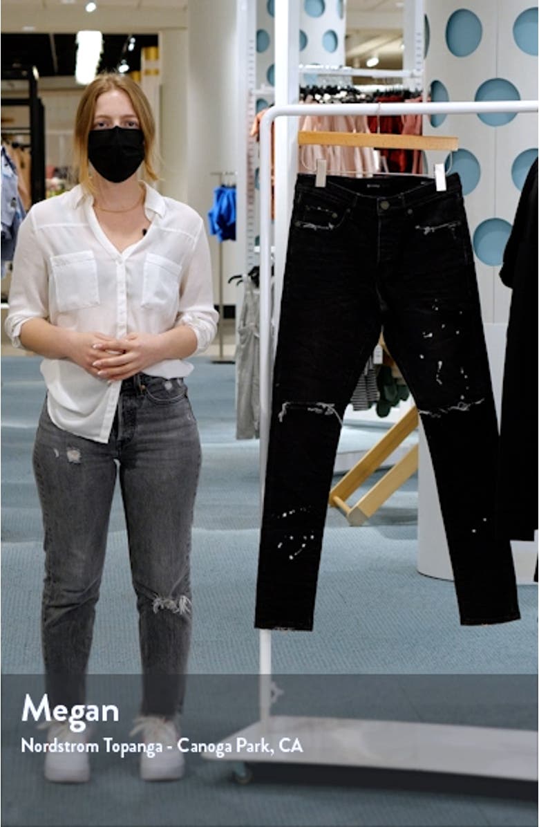 PURPLE Ripped White Paint Skinny Jeans, sales video thumbnail