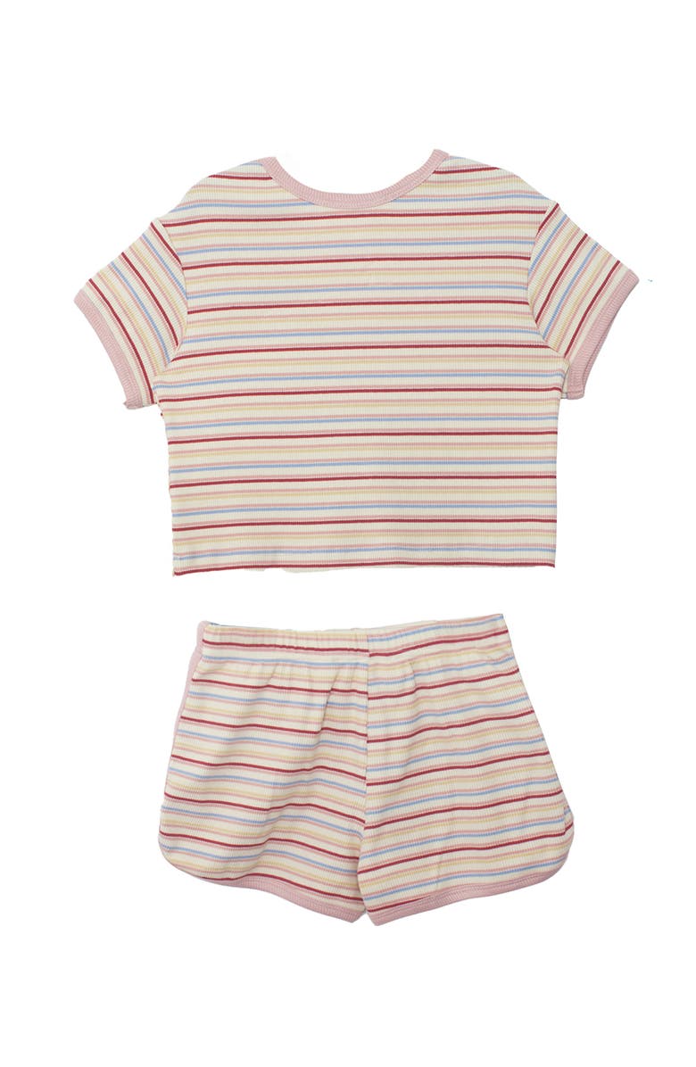 Mabel + Honey Sunset Sherbet Short Sleeve Two Piece Set, Alternate, color, Pink