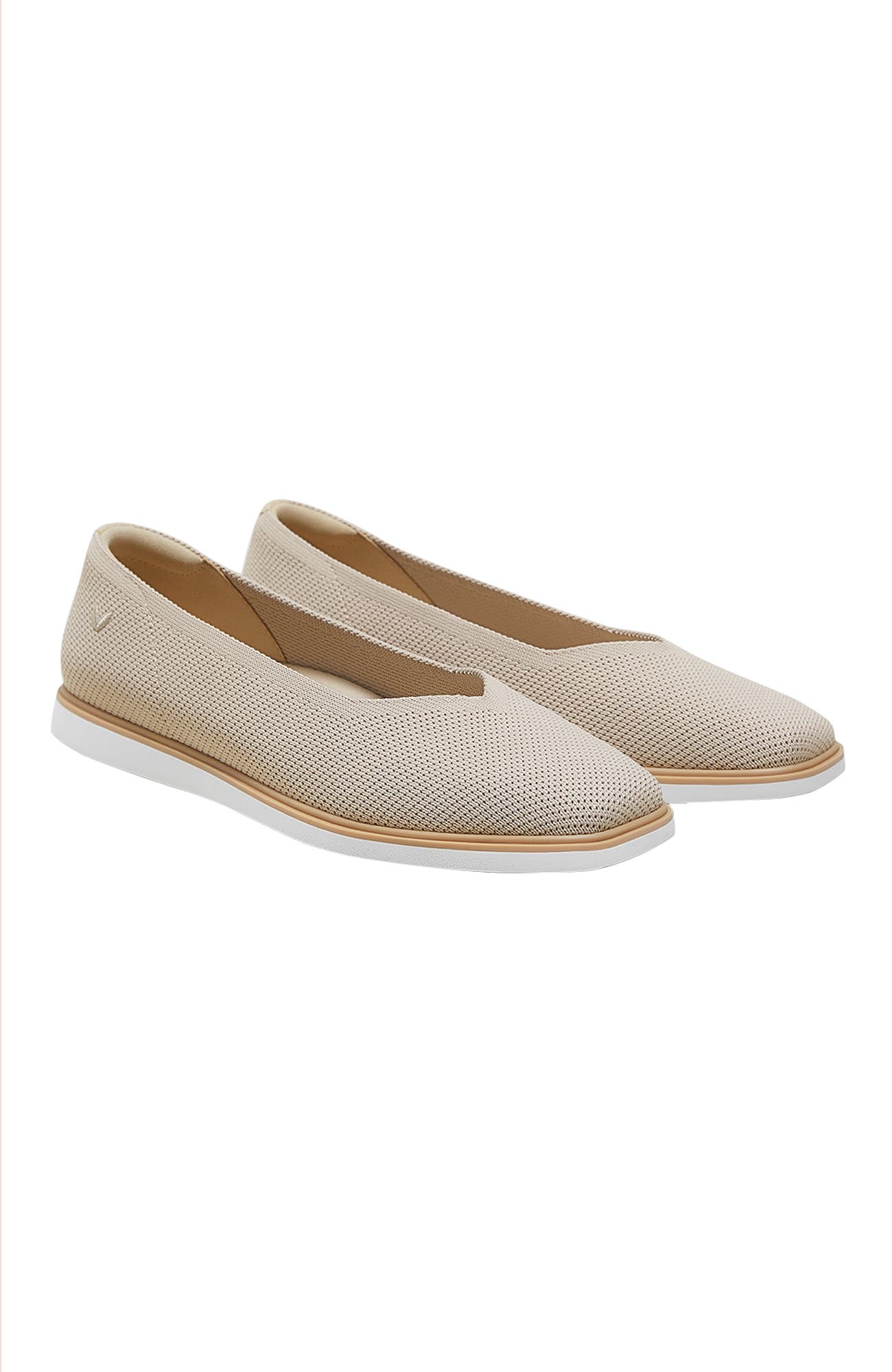 Mabel Square-Toe All-Day Standing Flats, Main, color, Almond