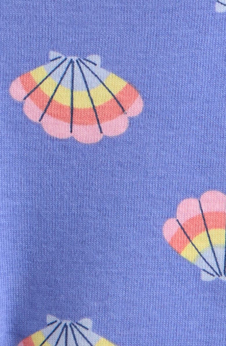 Tucker + Tate Puff Sleeve Cotton T-Shirt & Ruffle Shorts Set, Alternate, color, Blue Shell- Blue Seashells