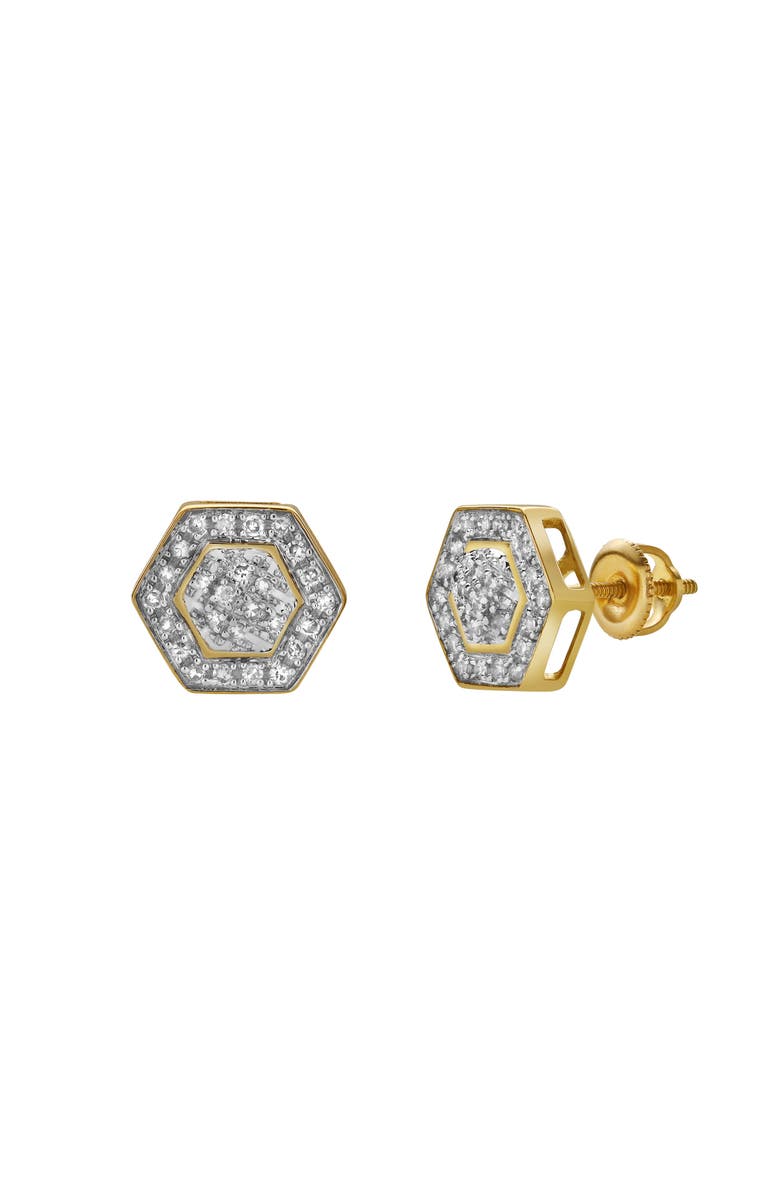 LuvMyJewelry Zelo 10K Yellow Gold Diamond Unisex Earrings - 0.3 Cts, Alternate, color, 10K Yellow Gold