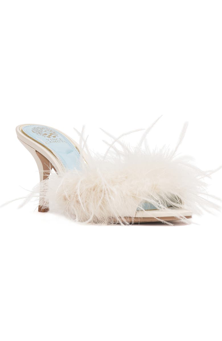 Vince Camuto Paelly Faux Feather Slide Sandal, Main, color, Milk