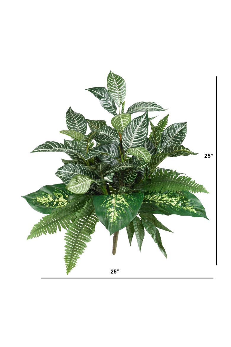 25-in Mix Greens Artificial Plant, Alternate, color, Green