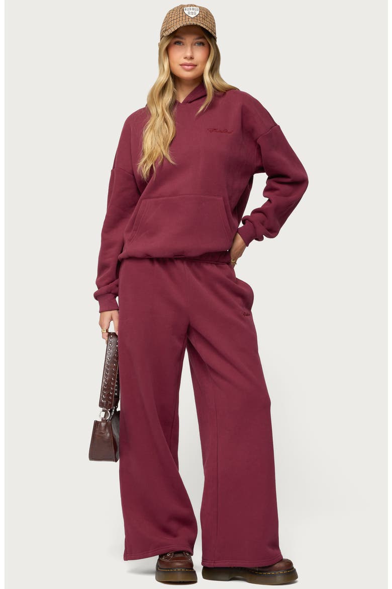 Basic Girl Oversize Hoodie, Alternate, color, BURGUNDY
