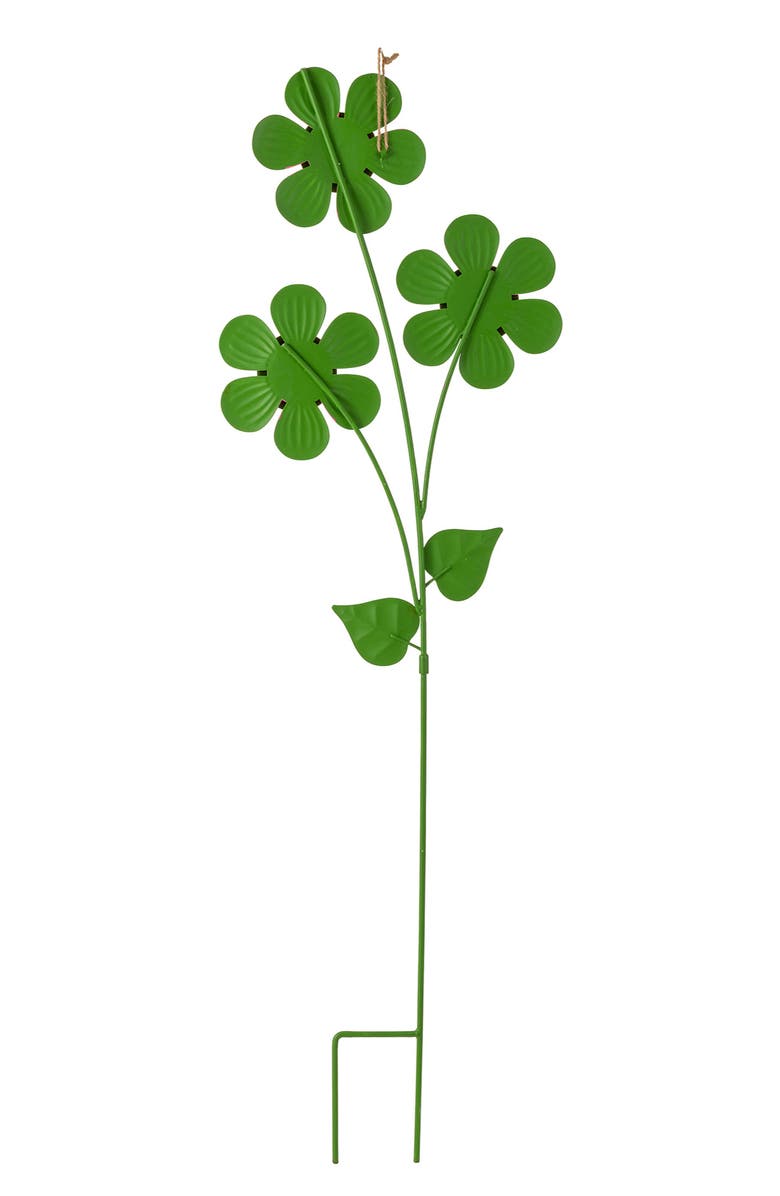 Glitzhome 36"H Garden Metal Triple Happy Face Flower Yardstake or Wall Decor, Alternate, color, Pink