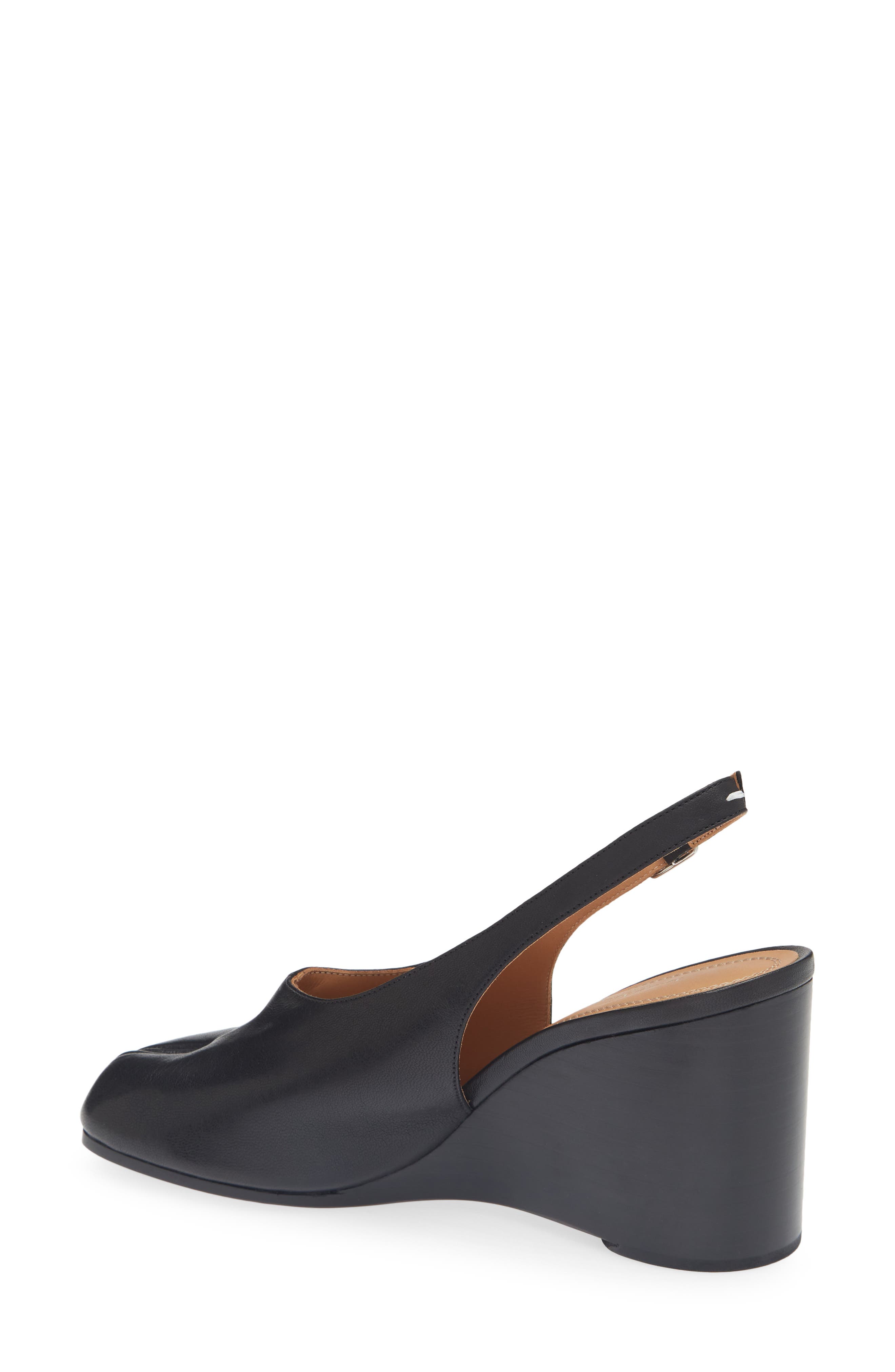 Tabi Wedge Slingback Pump, Alternate, color, BLACK