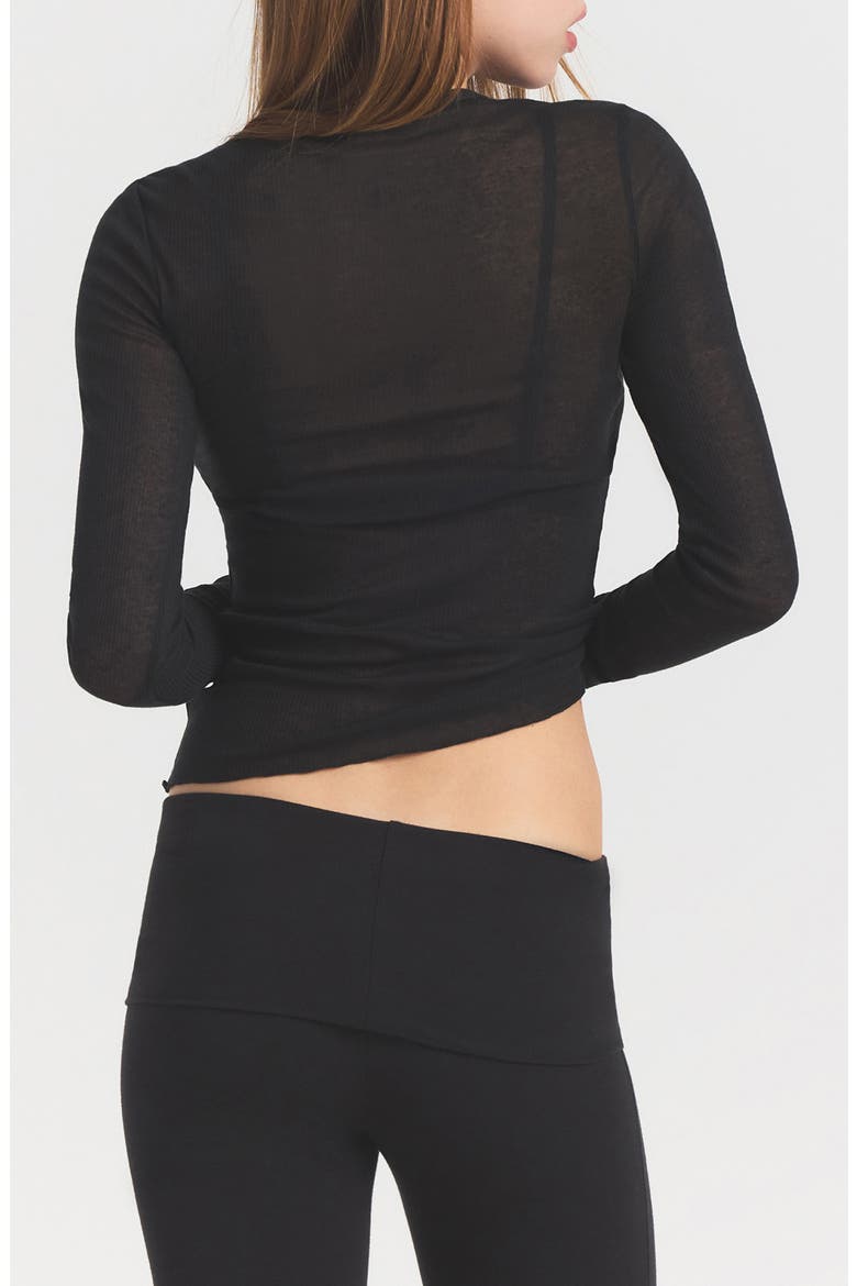 Sheer Cotton Blend T-Shirt, Alternate, color, SOOT