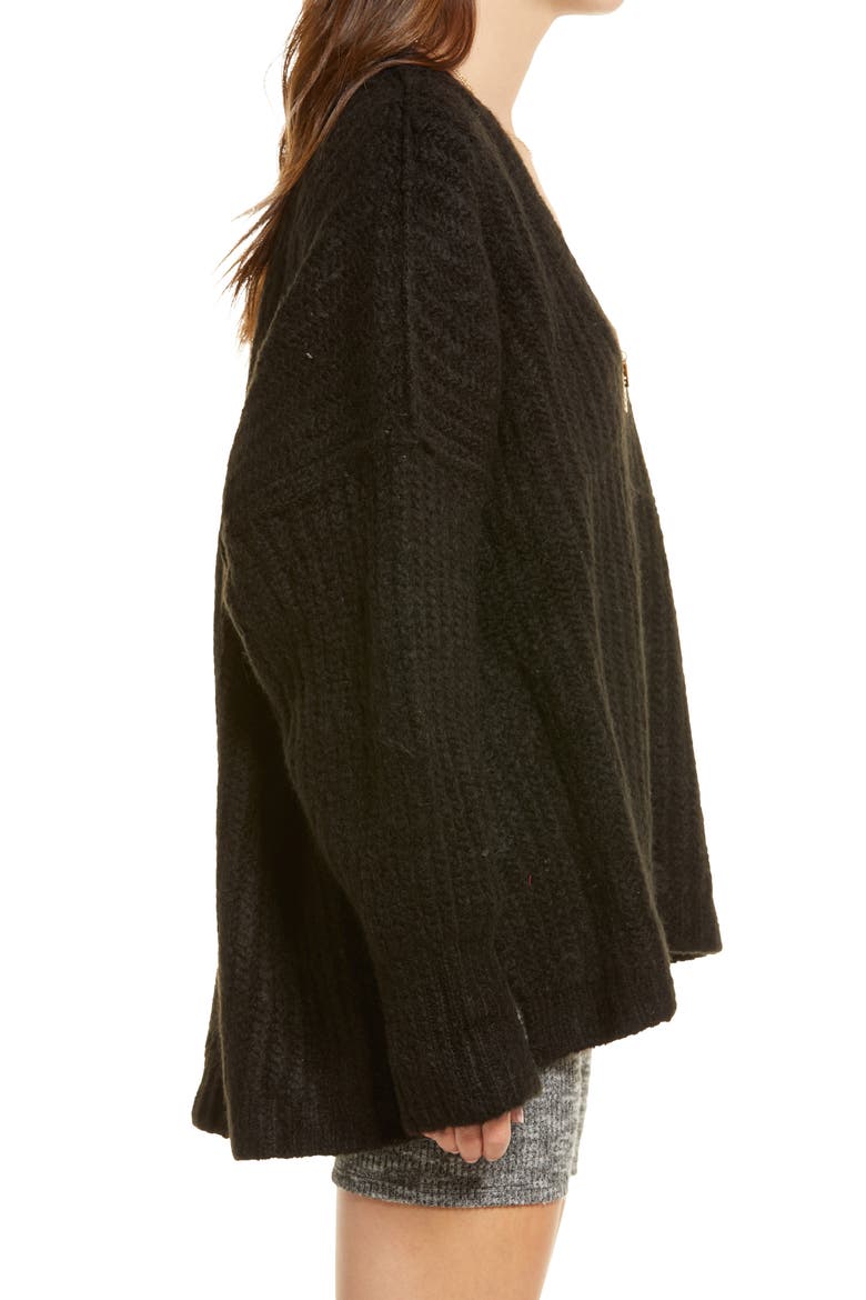 Blue Bell V-Neck Sweater, Alternate, color, BLACK