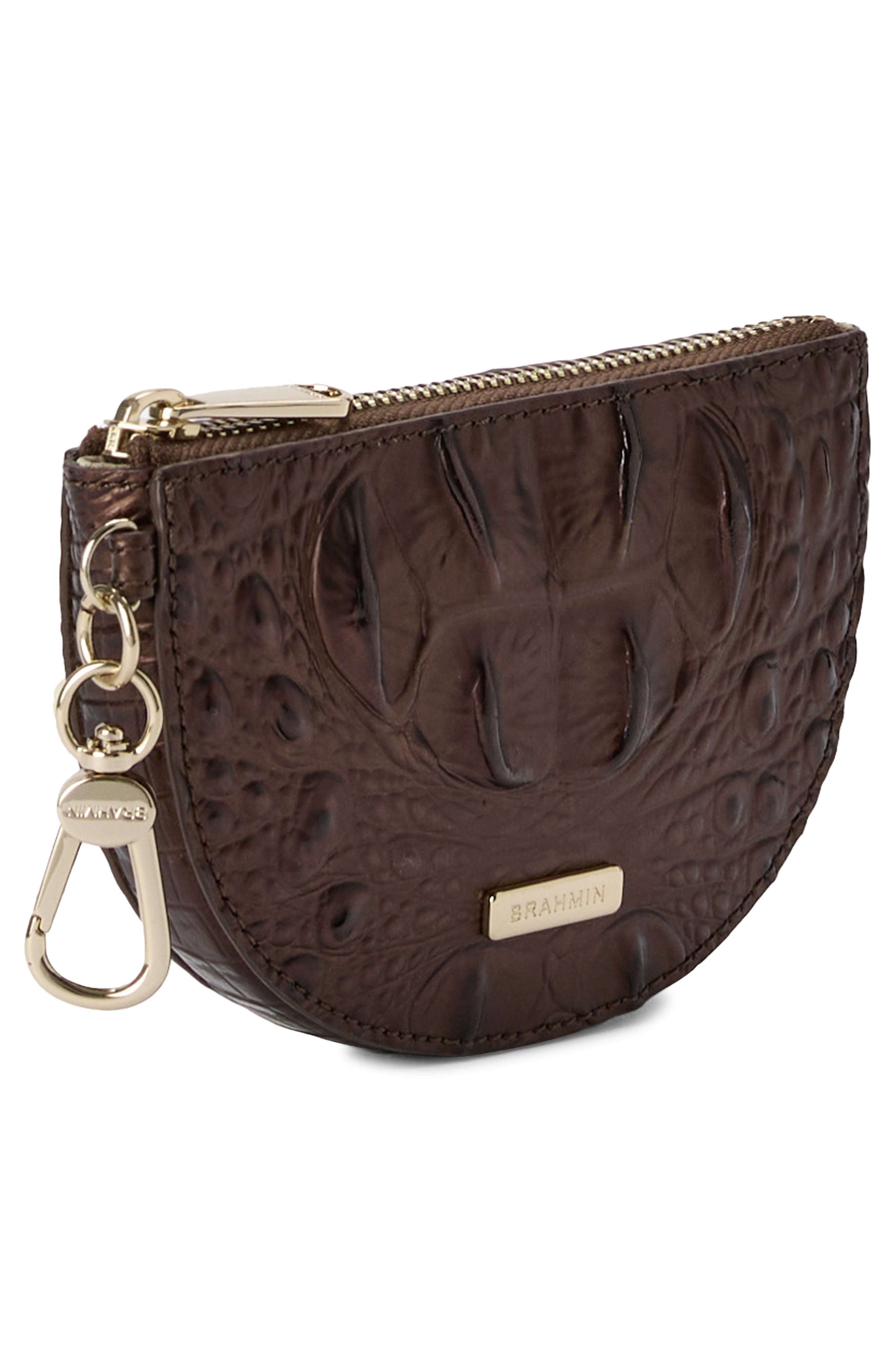 Brahmin Brit Croc Embossed Leather Coin Pouch, Alternate, color, 