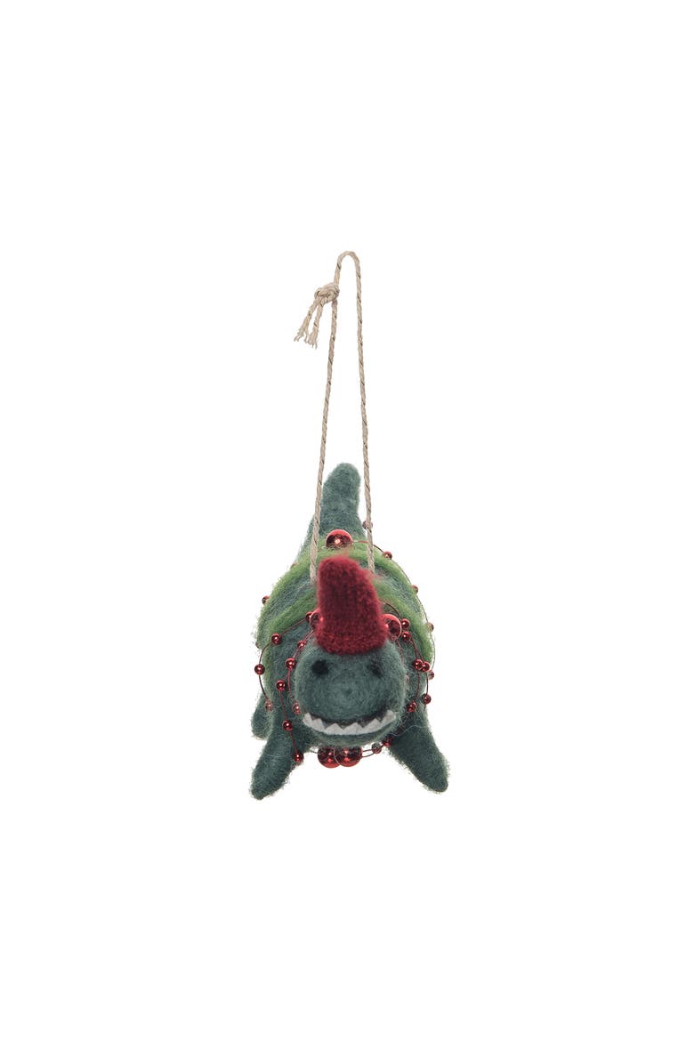 Green Dinosaur Ornament, Alternate, color, Green