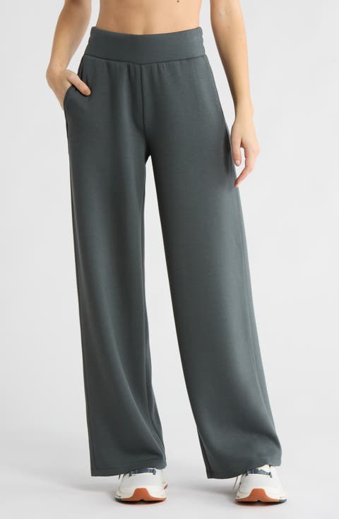 Whisper Knit High Waist Wide Leg Pants