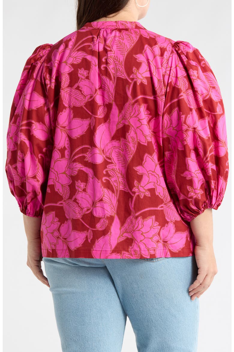 Craney Floral Print Top, Alternate, color, BURG-PINK
