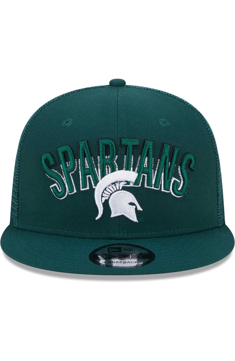 New Era Men's New Era Green Michigan State Spartans Grade Trucker 9FIFTY Snapback Hat, Alternate, color, Green