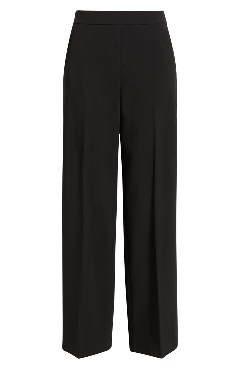 Anne Klein High Waist Wide Leg Pull-On Pants, Alternate, color, Anne Black
