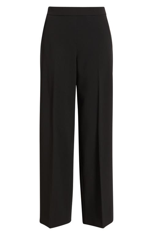 Anne Klein High Waist Wide Leg Pull-on Pants In Black
