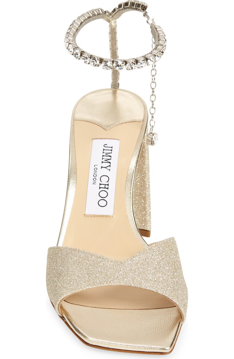 Jimmy Choo Saeda Crystal Ankle Strap Sandal, Alternate, color,