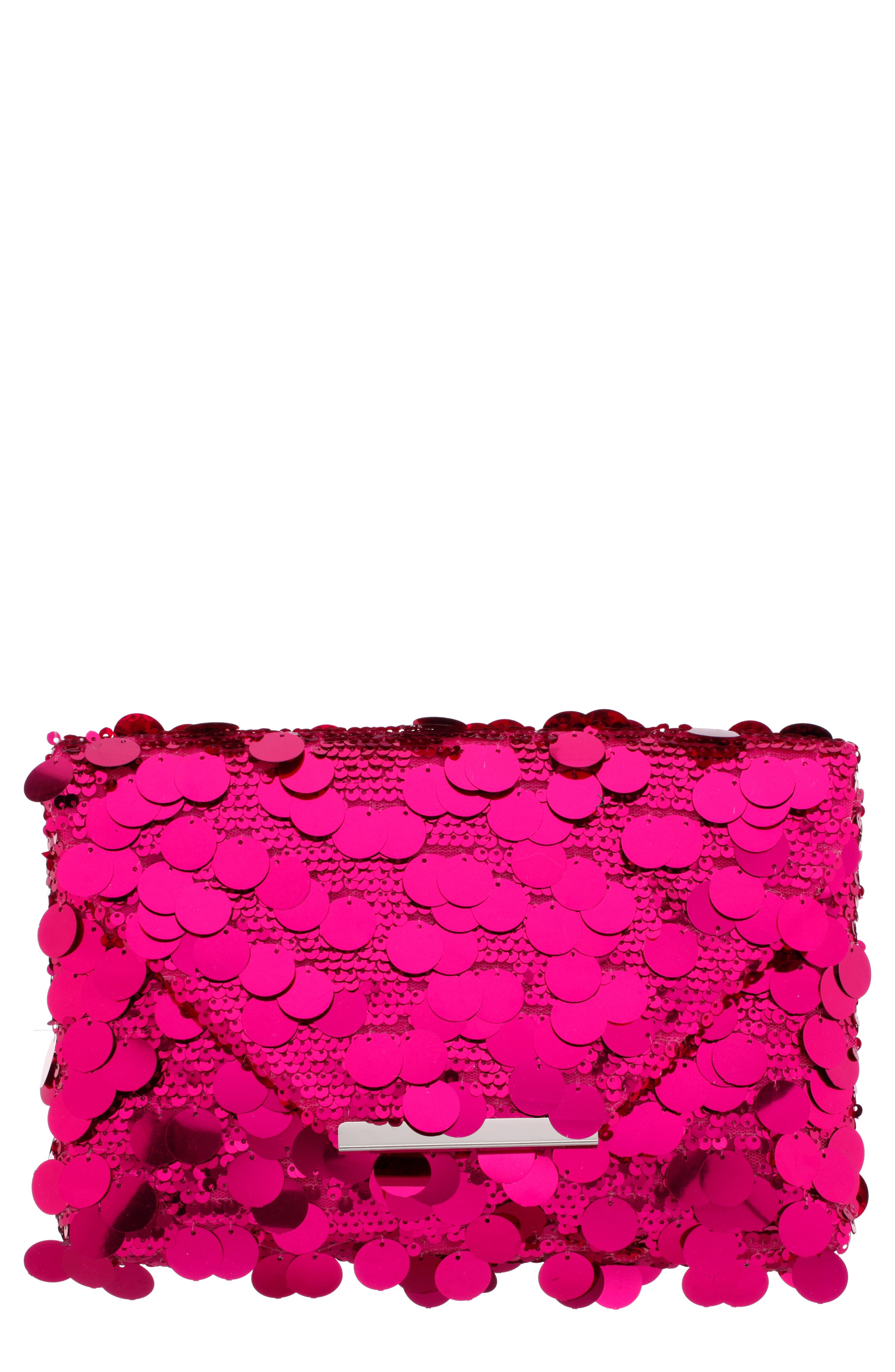 Umma Sequin Clutch, Main, color, FUCHSIA