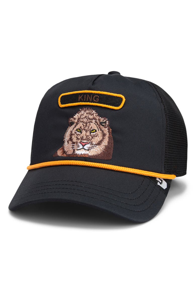 Goorin Bros. Lion Embroidered Patch Trucker Hat, Main, color,