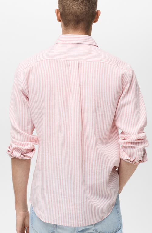 Mango Stripe Regular Fit Button-up Shirt In Light Pink