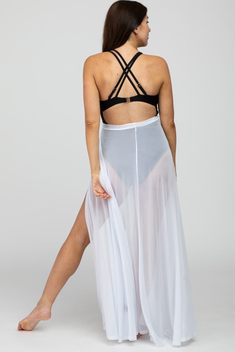 Mesh Wrap Cover Up, Alternate, color, White