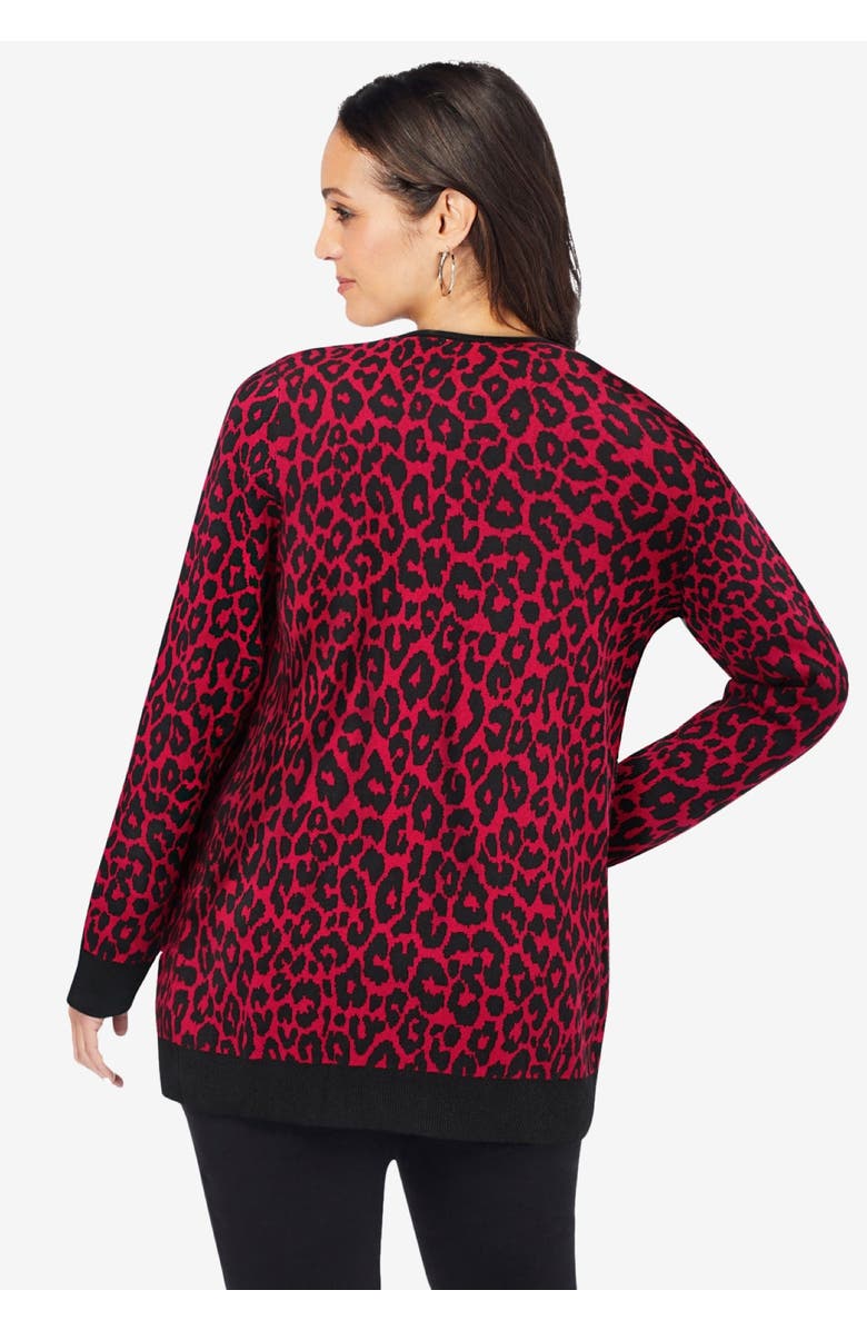 Jessica London Fine Gauge Button-Front Cardigan, Alternate, color, Black Diamond