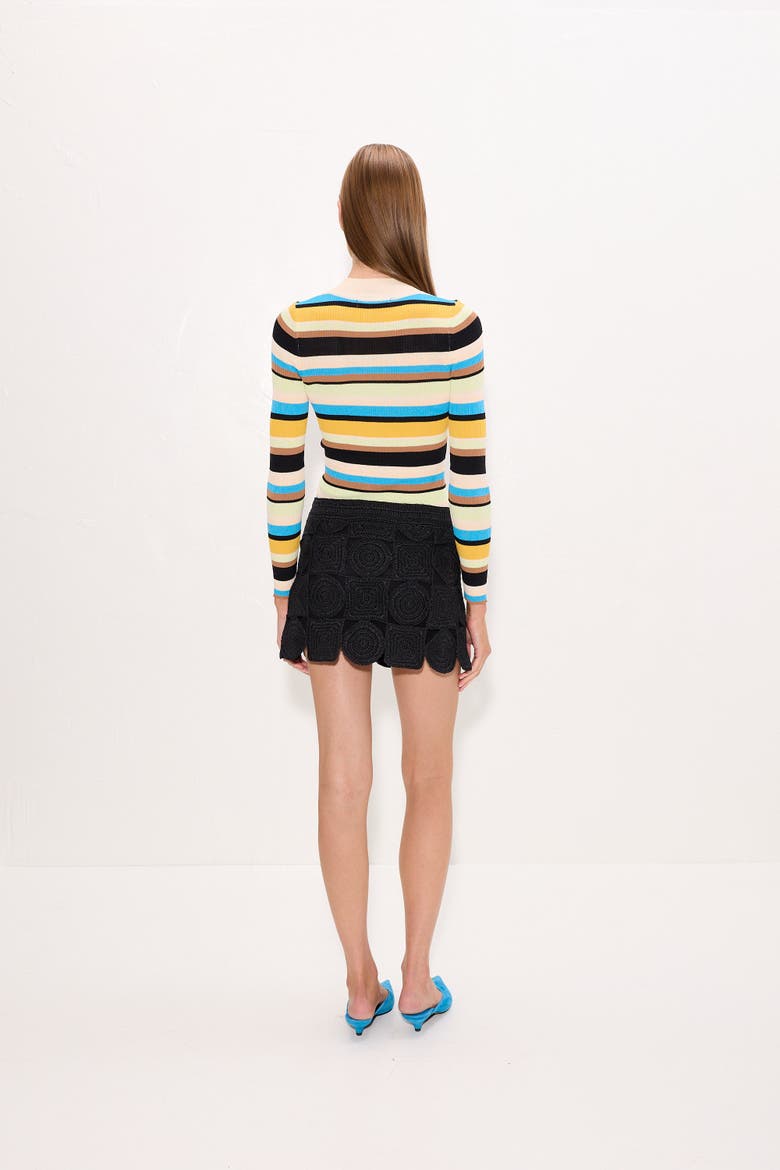 Mika Knit Long Sleeve Top, Alternate, color, Ocean Stripe