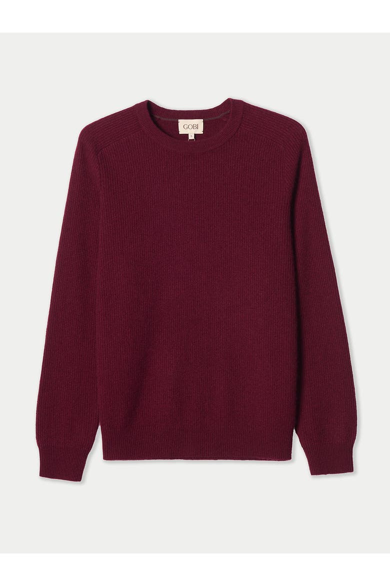 Men's Ribbed Cashmere Sweater, Main, color, Zinfandel