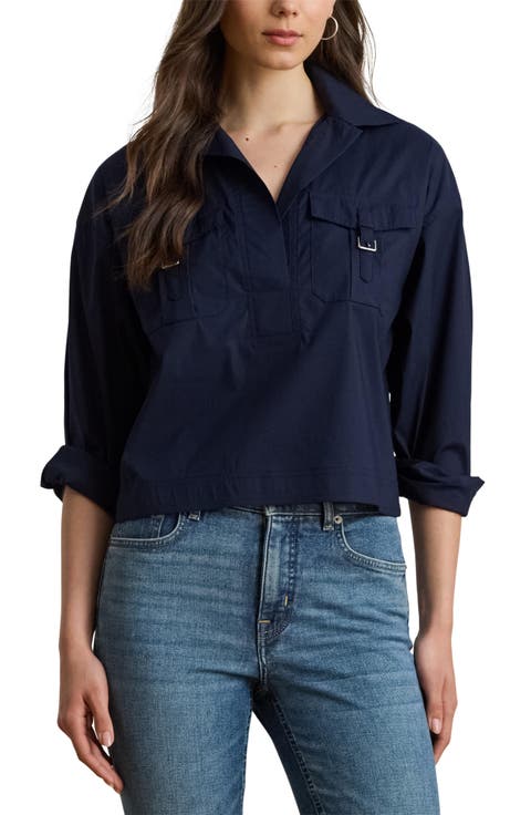 Silky Stretch Cotton Utility Shirt