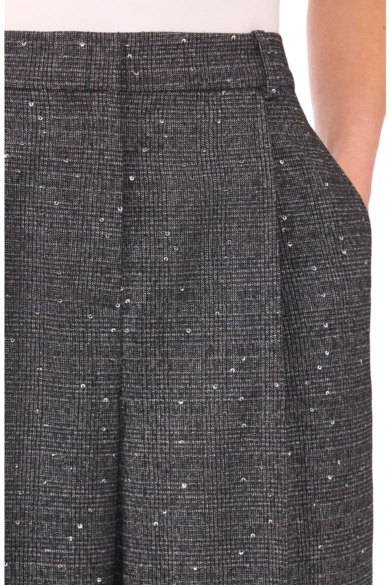 Pleated High Waist Wide Leg Pants, Alternate, color, RICH BLACK