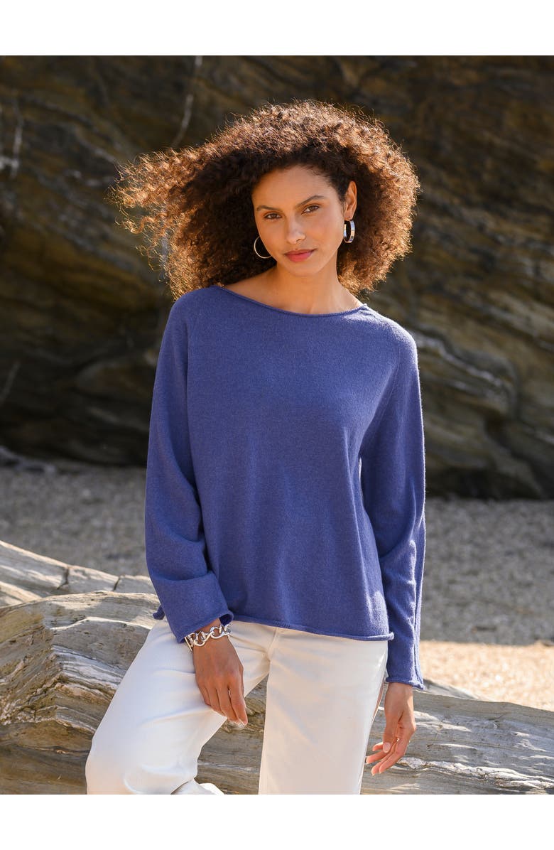 Celtic & Co. Supersoft Boat Neck Sweater, Alternate, color, Indigo