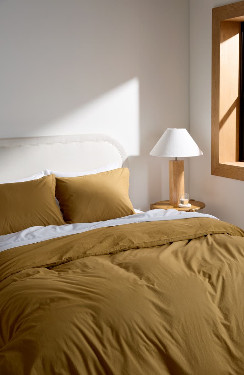 Parachute Set of 2 Brushed Cotton Shams, Alternate, color, Ochre