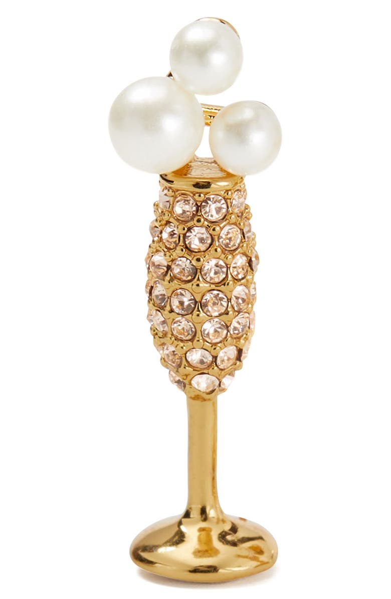 Kate Spade New York champagne glass stud earrings, Alternate, color, 
