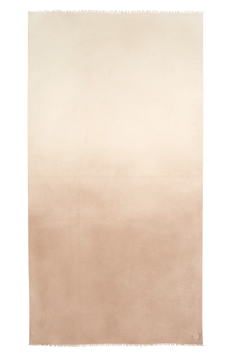 Lafayette 148 New York Dip Dye Sequin Wool Blend Fringe Scarf, Main, color, 