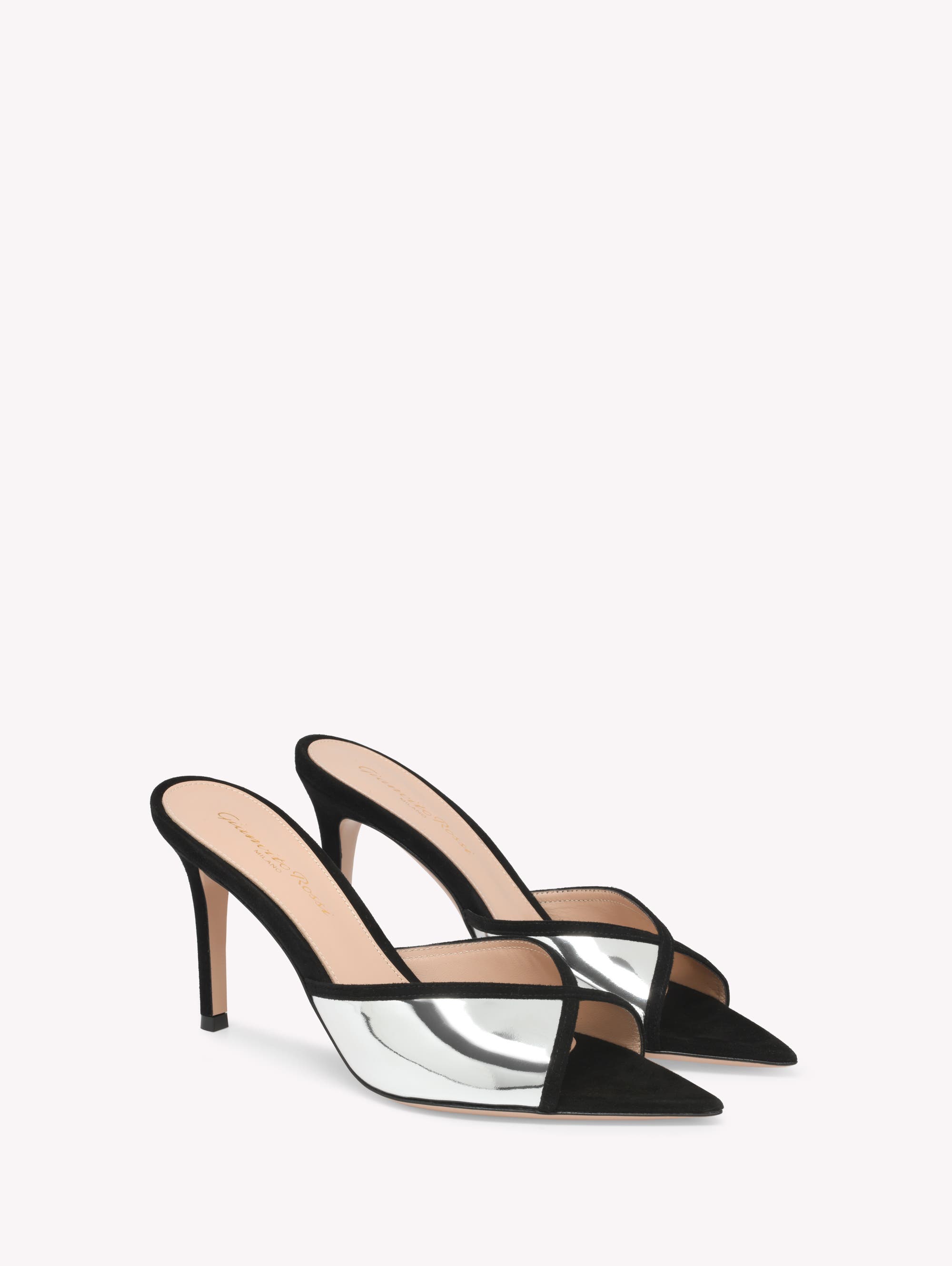 Confetti Mule, Alternate, color, Black Calf Leather