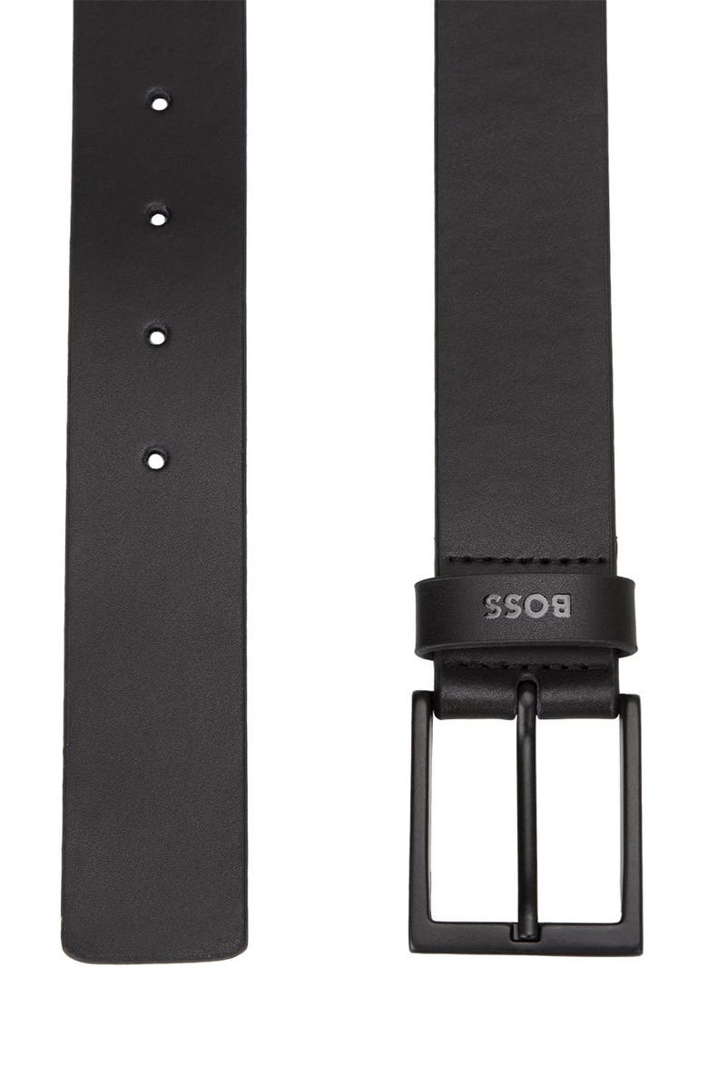 BOSS Timon Leather Belt, Alternate, color, Blk