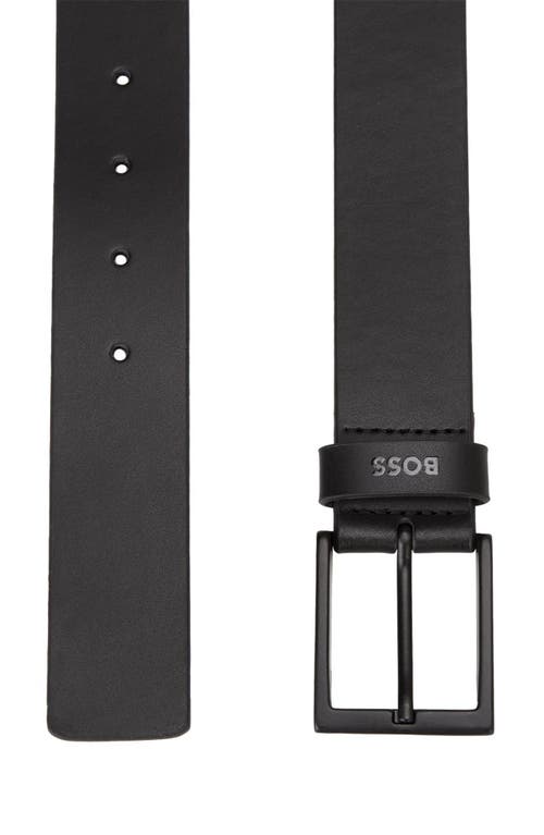 Hugo Boss Boss Timon Leather Belt In Black