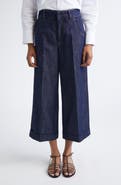 Max Mara Efedra Crop Cotton Blend Wide Leg Denim Pants