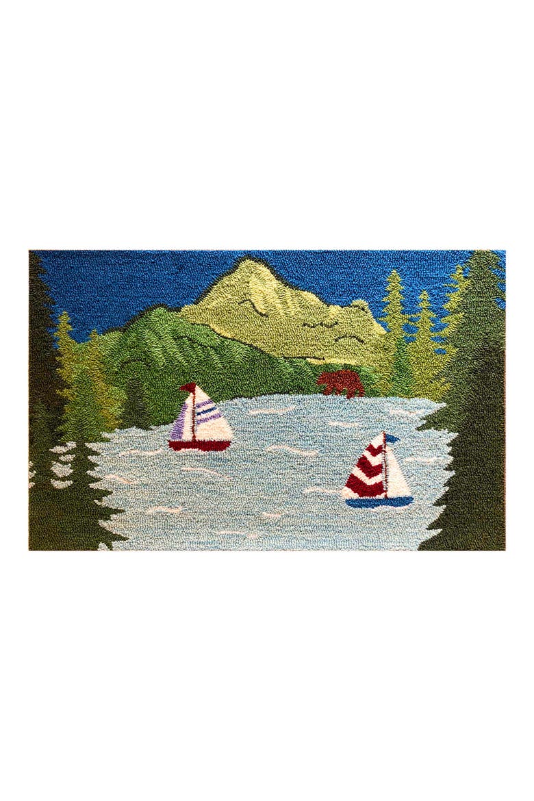 Scenic Lake Doormat, Main, color, BLUE/ GREEN/ RED