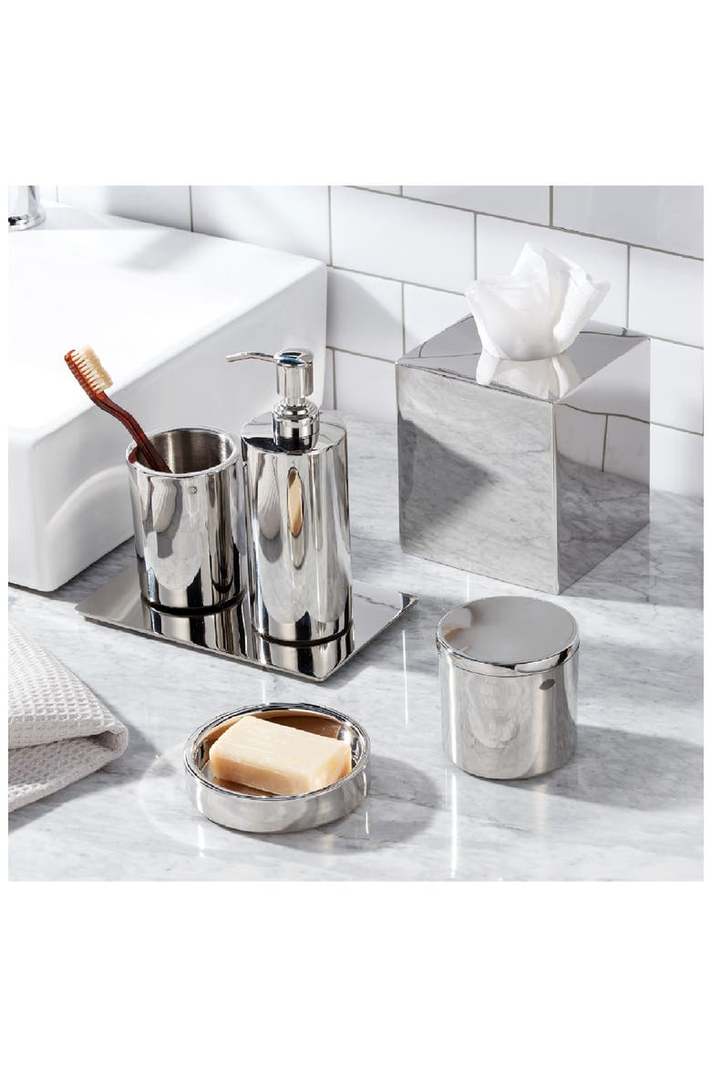 Modern Round Amenity Tray, Alternate, color, SILVER