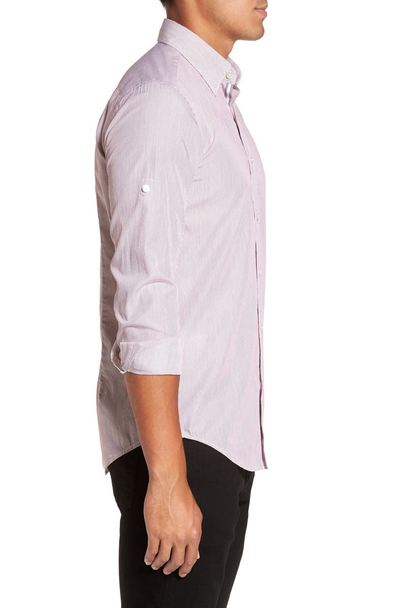 BOSS Hugo Boss Rog Stripe Trim Fit Sport Shirt, Alternate, color,