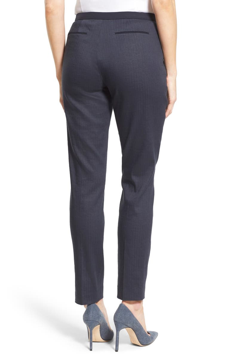 Elie Tahari 'Alanis' Linen Blend Crop Pants, Alternate, color, 