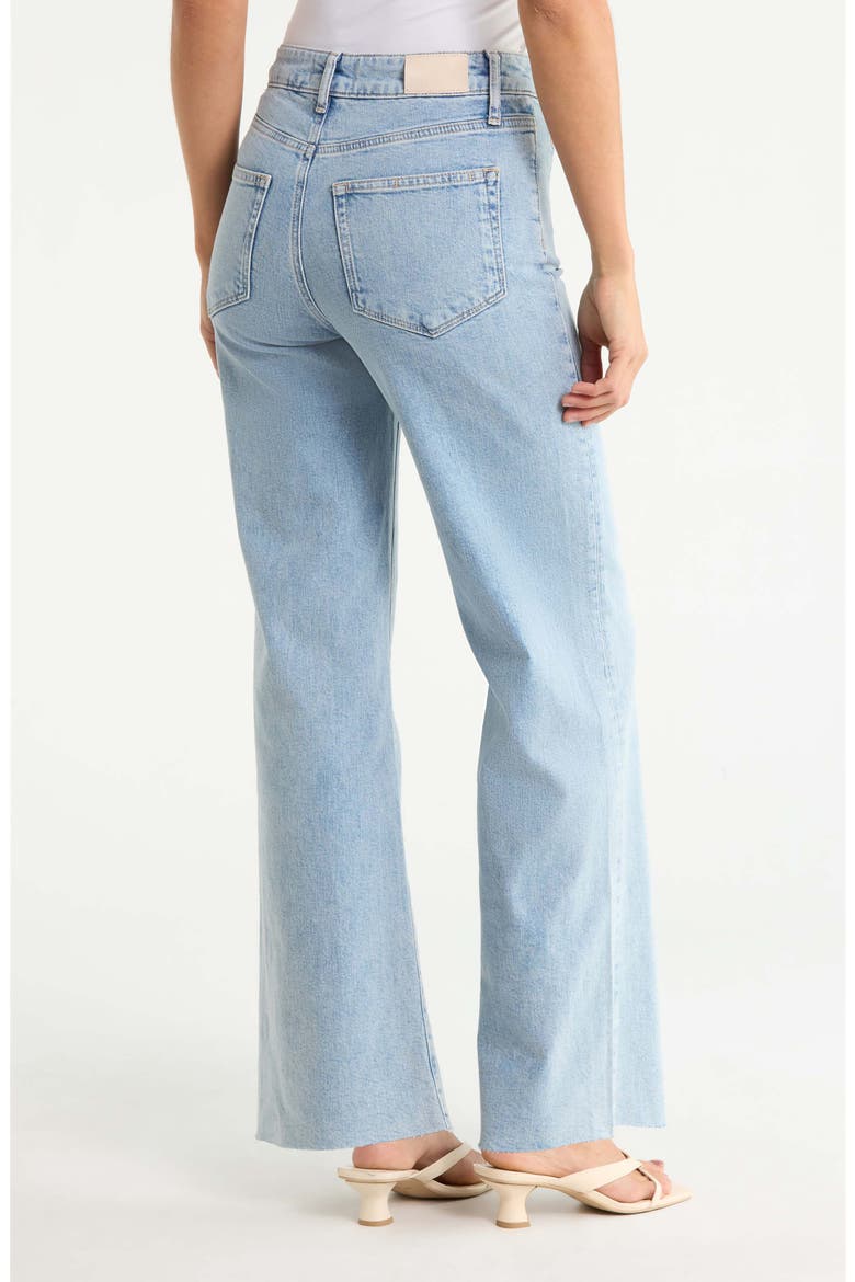 Anessa Button Pocket High Waist Raw Hem Wide Leg Jeans, Alternate, color, CANOGA