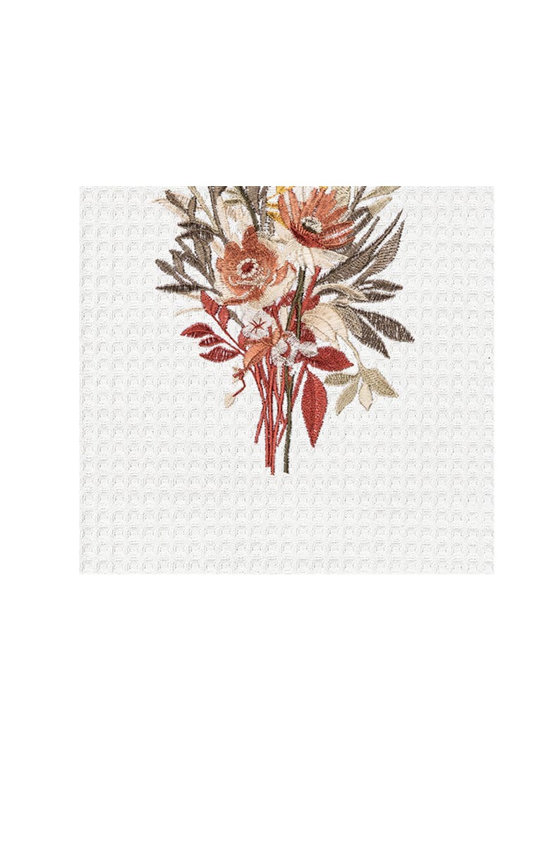 C&F Home Fall Floral Flowers Ranunculus Cute Dishtowel Home Kitchen Drying Dish Towel All Seasons Fall Autumn Harvest Decor Decoration, Alternate, color, White