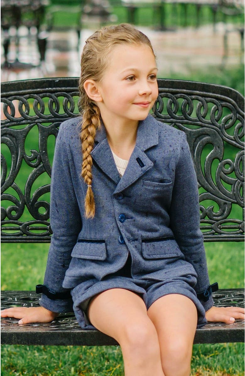 Hope 
Henry Girls
 Fleece Dress Short, Kids, Alternate, color, Navy Herringbone Fleece