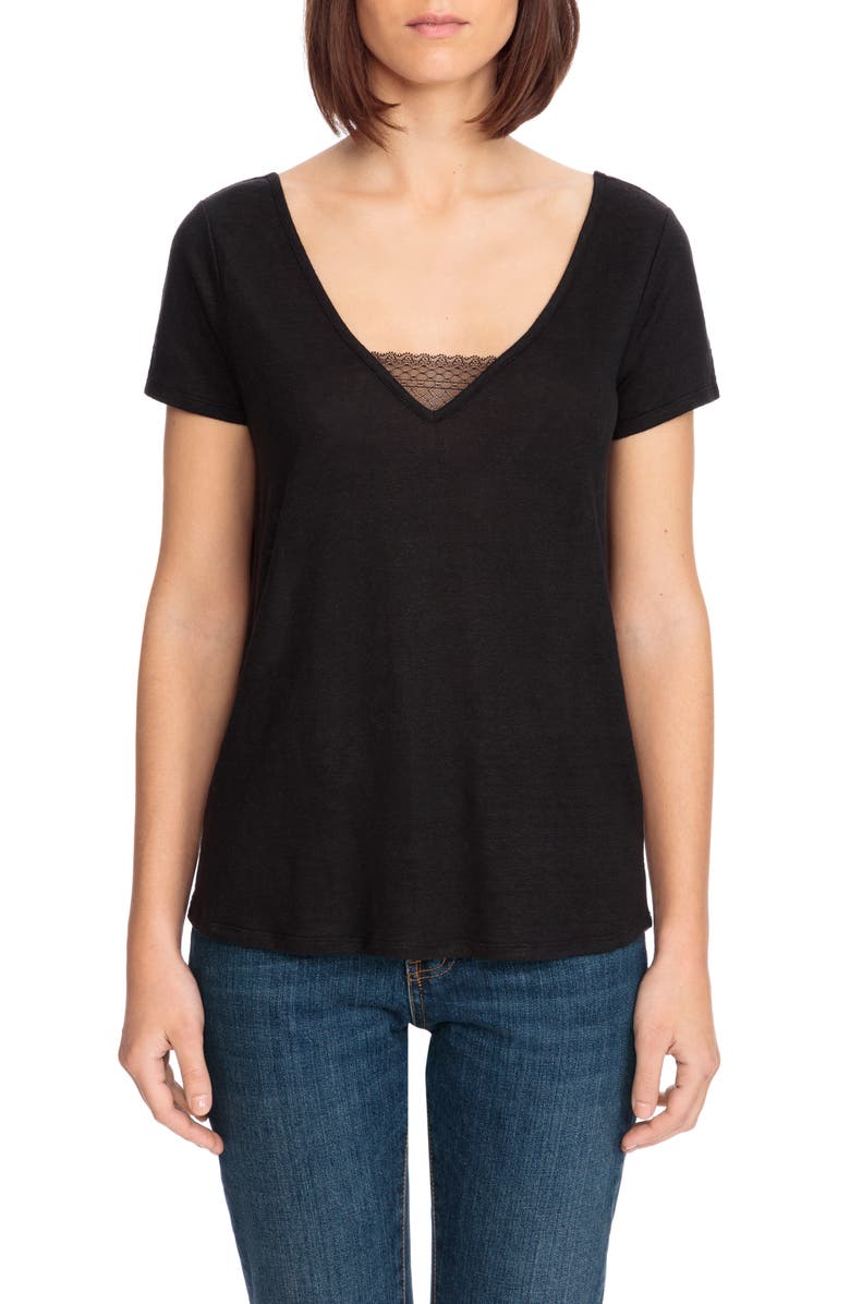 Sézane Lucie Linen Tee, Main, color,