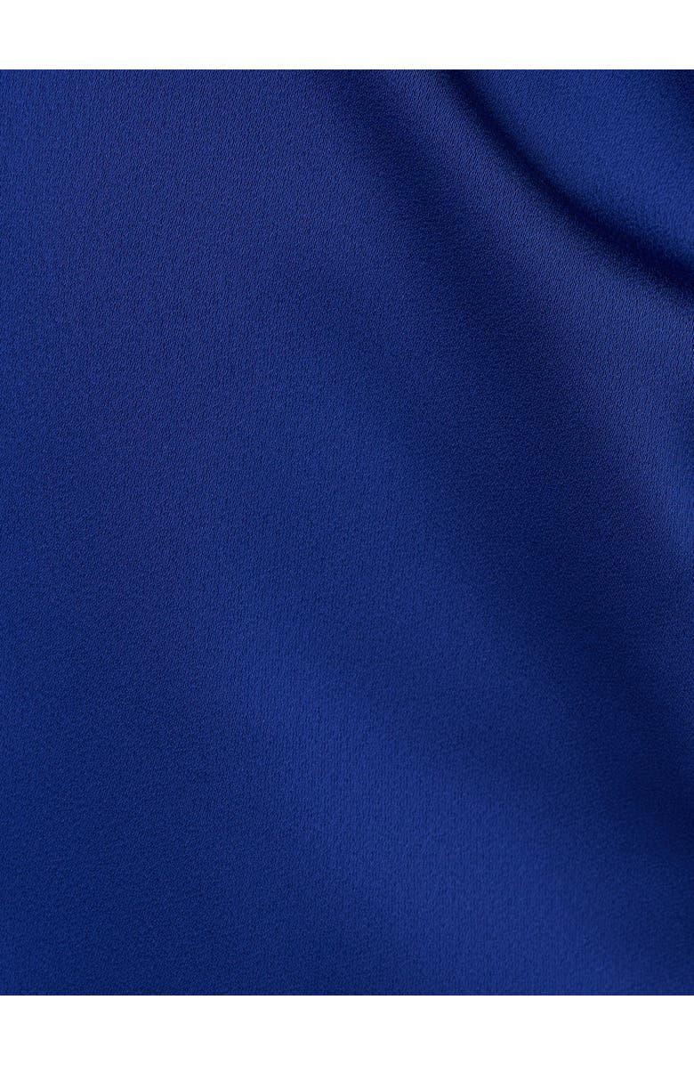 Aidan Mattox Bow Back Crepe & Satin Mermaid Gown, Alternate, color, Royal Sapphire